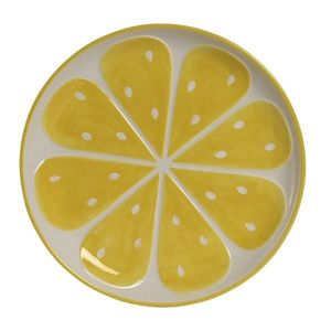 Farfurie întinsă Citrus Lemon din ceramica galben 28 cm imagine