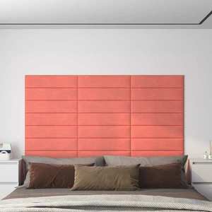 vidaXL Panouri de perete 12 buc. roz 60x15 cm catifea 1, 08 m² imagine
