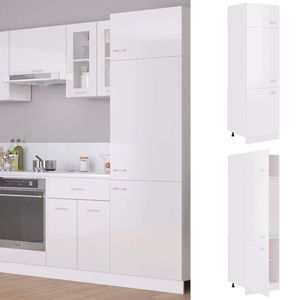 vidaXL Dulap frigider, alb extralucios, 60x57x207 cm, lemn prelucrat imagine