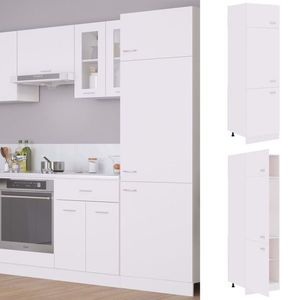 vidaXL Dulap de frigider, alb, 60x57x207 cm, lemn prelucrat imagine