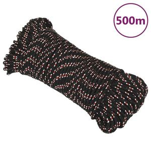 vidaXL Frânghie de barcă, negru, 4 mm, 500 m, polipropilenă imagine