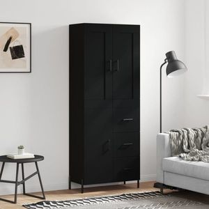 vidaXL Dulap înalt, negru, 69, 5x34x180 cm, lemn compozit imagine