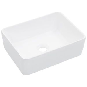 vidaXL Chiuvetă de baie, alb, 40 x 30 x 13 cm, ceramică imagine