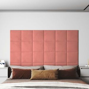 vidaXL Panouri de perete 12 buc. roz 30x30 cm catifea 1, 08 m² imagine