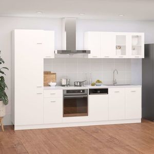 vidaXL Set dulapuri de bucătărie, 8 piese, alb, PAL imagine