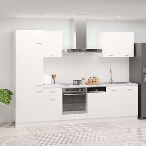 vidaXL Set dulapuri de bucătărie, 7 piese, alb, lemn prelucrat imagine