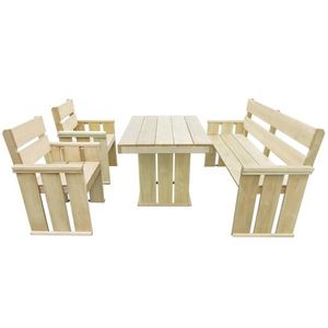 vidaXL Set mobilier de exterior, 4 piese, lemn de pin tratat imagine