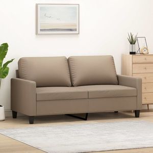 vidaXL Canapea cu 2 locuri, cappuccino, 140 cm, piele ecologică imagine