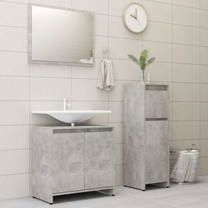vidaXL Set mobilier baie, 3 piece, gri beton, lemn prelucrat imagine