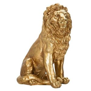 Statueta decorativa, Lion, Mauro Ferretti, 67 x 36.5 x 80 cm, polirasina, auriu imagine
