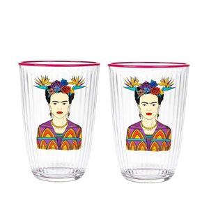 Set 2 pahare Frida Kahlo, Homla, 380 ml, sticla, multicolor imagine