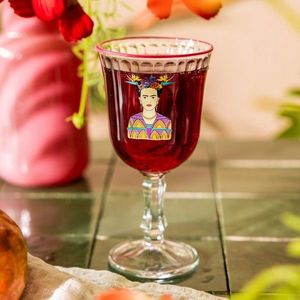 Set 2 pahare Frida Kahlo, Homla, 180 ml, sticla, multicolor imagine