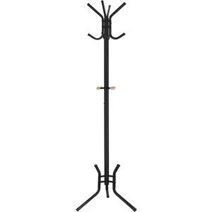 Cuier cu 12 agatatori Vasagle, 49x176 cm, otel cu invelis rezistent la rugina, negru imagine