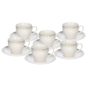 Set 6 cesti de ceai cu farfurie Iris Astrid, Tognana Porcellane, 200 ml, portelan New Bone China, multicolor imagine