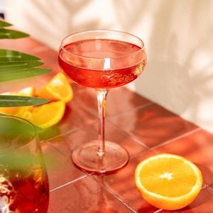 Pahar pentru cocktail Rosella, Homla, 200 ml, sticla, roz imagine
