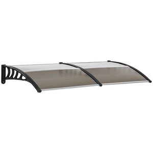 Streasina de exterior Outsunny 200x96cm din policarbonat si aluminiu, protectie pentru ferestre si usi, maro | Aosom RO imagine