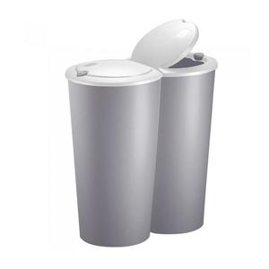 Cos de gunoi dublu, Plastic, Taupe, 2x25 litri imagine