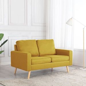 Canapea cu 2 locuri, galben, material textil imagine