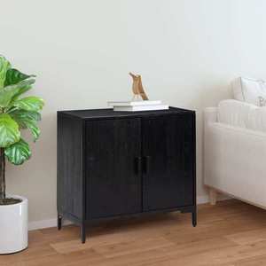 vidaXL Servantă, negru, 75x35x70 cm, lemn masiv de pin reciclat imagine