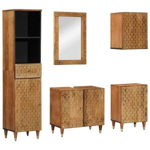 vidaXL Set mobilier de baie, 5 piese, lemn masiv de mango imagine