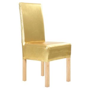 vidaXL Huse de scaun elastice drepte, 6 buc., auriu imagine