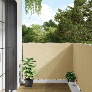 vidaXL Paravan de balcon, crem, 400x120 cm, PVC imagine