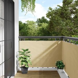 vidaXL Paravan de balcon, crem, 300x90 cm, PVC imagine