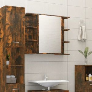 vidaXL Dulap baie cu oglindă stejar fumuriu 80x20, 5x64cm lemn compozit imagine