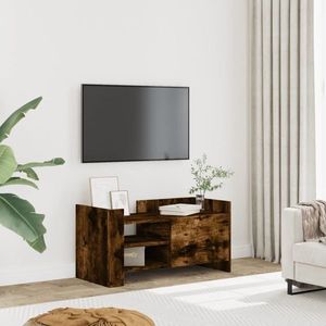 vidaXL Comodă TV, stejar fumuriu, 80x35x40 cm, lemn prelucrat imagine