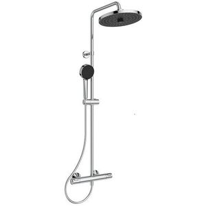 Coloana dus cu baterie si termostat Ideal Standard CeraTherm T25, si cap dus rotund Ø26 cm, crom imagine