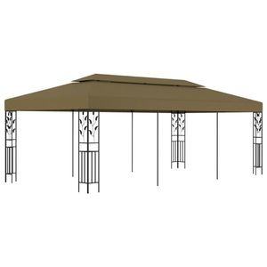 vidaXL Pavilion, gri taupe, 6 x 3 m, 180 g/m² imagine