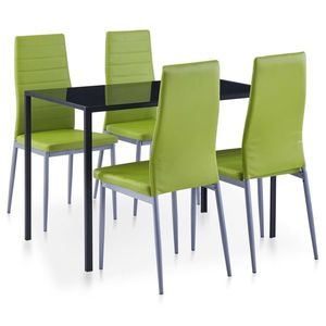 vidaXL Set mobilier de bucătărie, 5 piese, verde imagine