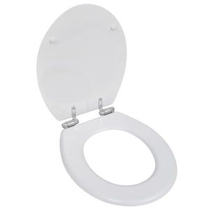 vidaXL Capac WC cu închidere silențioasă alb MDF design simplu imagine