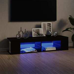 vidaXL Comodă TV cu lumini LED, negru, 135x39x30 cm imagine