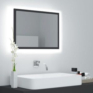 vidaXL Oglindă de baie cu LED, gri, 60x8, 5x37 cm, acril imagine