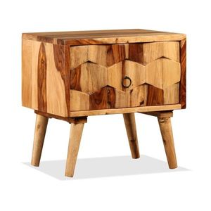 vidaXL Noptieră cu 1 sertar, lemn masiv de sheesham imagine