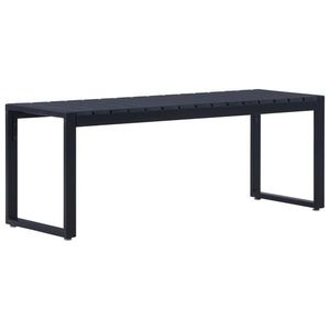 vidaXL Bancă de grădină, negru, 120, 5 cm, placă PS imagine