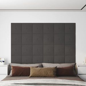 vidaXL Panouri de perete 12 buc. gri închis 30x30 cm textil 1, 08 m² imagine