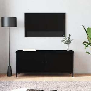 vidaXL Comodă TV cu uși, negru, 102x35x45 cm, lemn prelucrat imagine