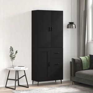 vidaXL Dulap înalt, negru, 69, 5x34x180 cm, lemn compozit imagine