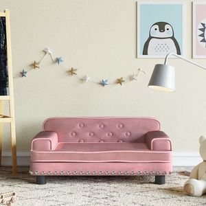 vidaXL Canapea pentru copii, roz, 70x45x30 cm, catifea imagine