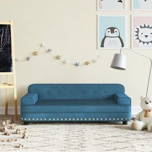 vidaXL Canapea pentru copii, albastru, 90x53x30 cm, catifea imagine