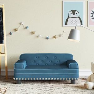 vidaXL Canapea pentru copii, albastru, 70x45x30 cm, catifea imagine
