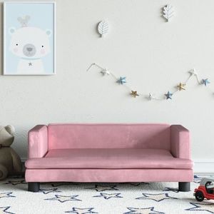 vidaXL Canapea pentru copii, roz, 80x45x30 cm, catifea imagine