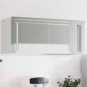 vidaXL Dulap bucătărie de perete cu uși glisante, oțel inoxidabil imagine