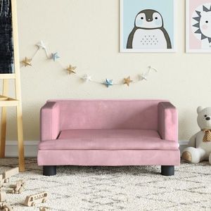 vidaXL Canapea pentru copii, roz, 60x40x30 cm, catifea imagine