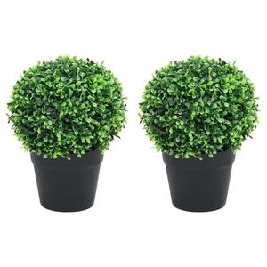 vidaXL Plante artificiale cimișir cu ghiveci, 2 buc. verde 37 cm minge imagine