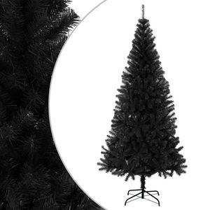 vidaXL Pom de Crăciun artificial cu suport, negru, 240 cm, PVC imagine
