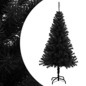vidaXL Pom de Crăciun artificial cu suport, negru, 150 cm, PVC imagine