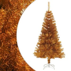 vidaXL Pom de Crăciun artificial cu suport, auriu, 150 cm, PET imagine